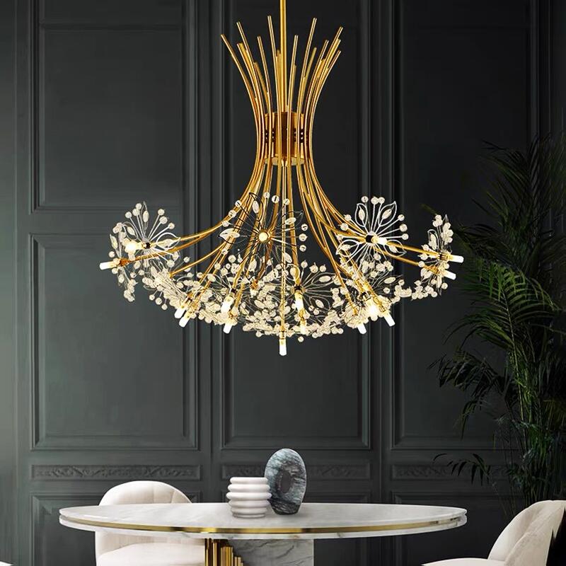 Led Dandelion Crystal Modern Chandelier Indoor Romantic Hanging Lights Living Dining Room Bedroom Restaurant Decoration Lamps