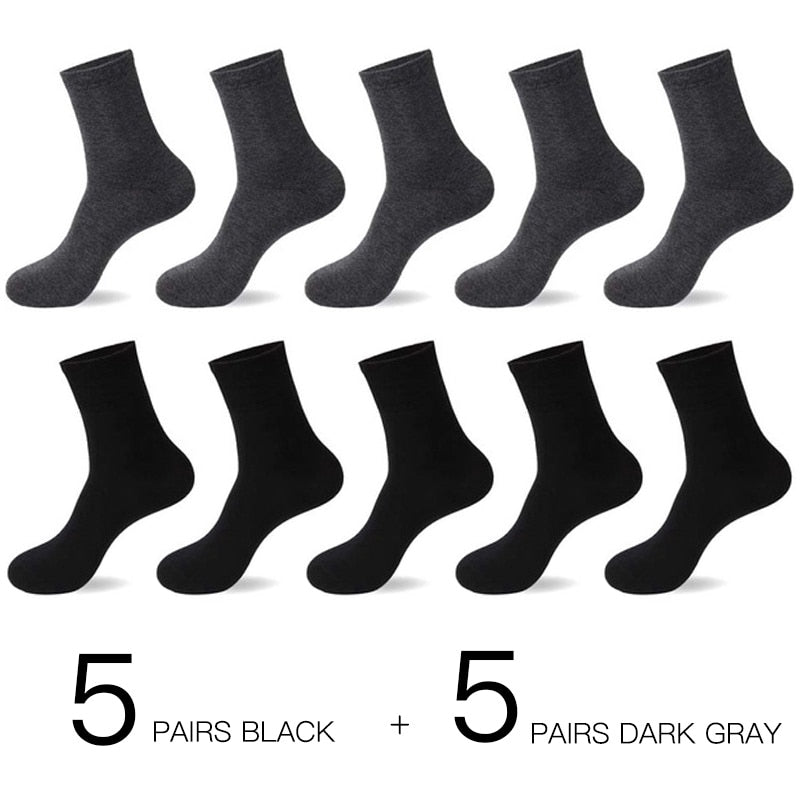 HSS 2022 Men&#39;s Cotton Socks New styles 10 Pairs / Lot Black Business Men Socks Breathable Spring Summer for Male US size(6.5-12)