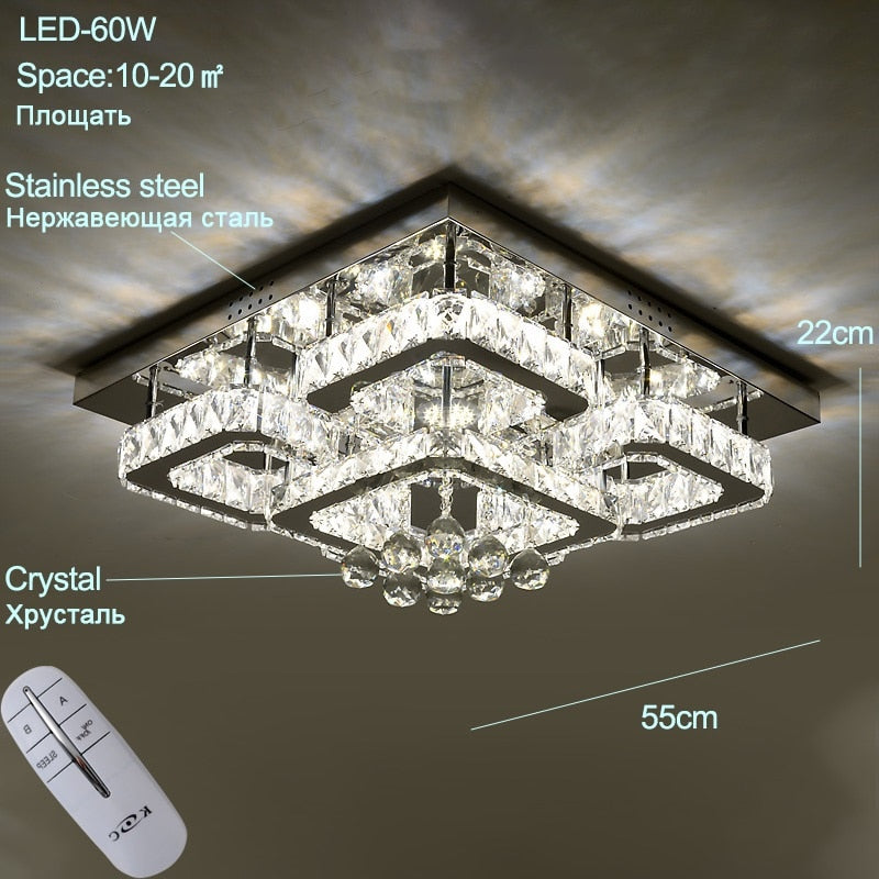 Modern crystal ceiling lights living room luxury silver ceiling light bedroom led Ceiling Lamps dining crystal Fixtures kitchen