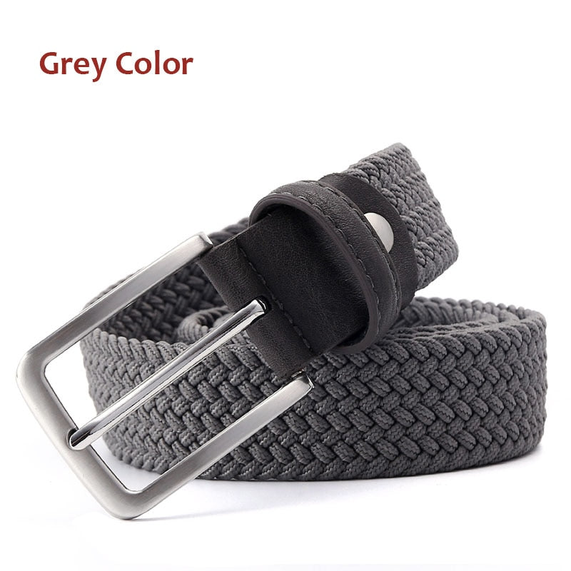 Green Longer Elastic Belts For Men Woven Braided Fabric Comfort Stretch Casual Belts 1-3/8&quot; Wide Hot Metal Stretch 160 cm Belt