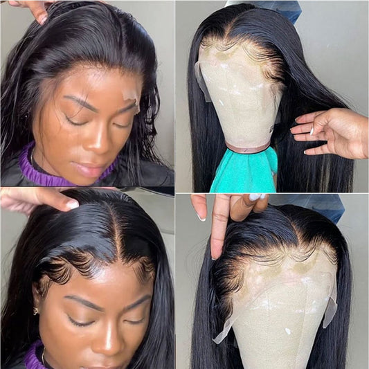 HD Lace Frontal Wig Straight Transparent 13x4 13x6 Lace Front Human Hair Wigs PrePlucked Bone Straight Human Hair Wigs For Women