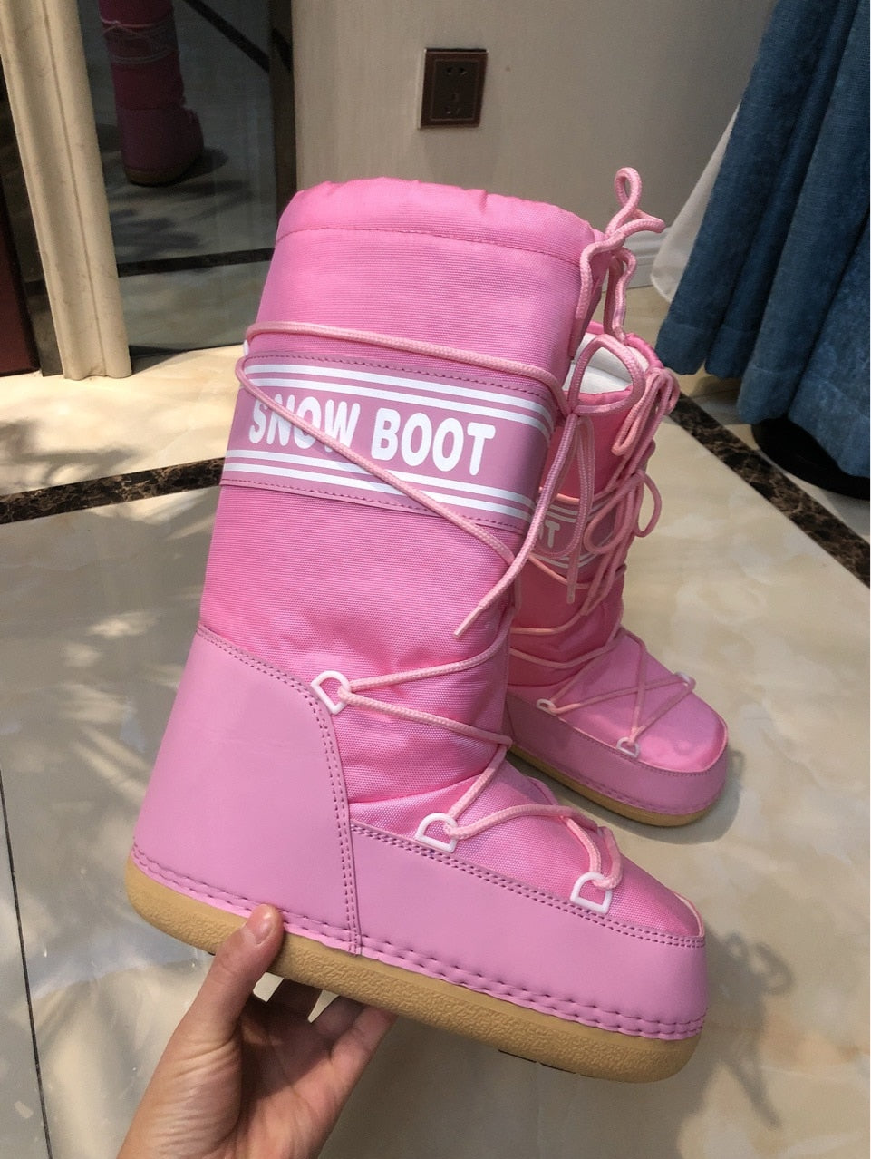 Women Boots Waterproof Winter Shoes Women Snow Boots Platform Keep Warm Ankle Winter Boots With Thick Space Skiing Botas Mujer