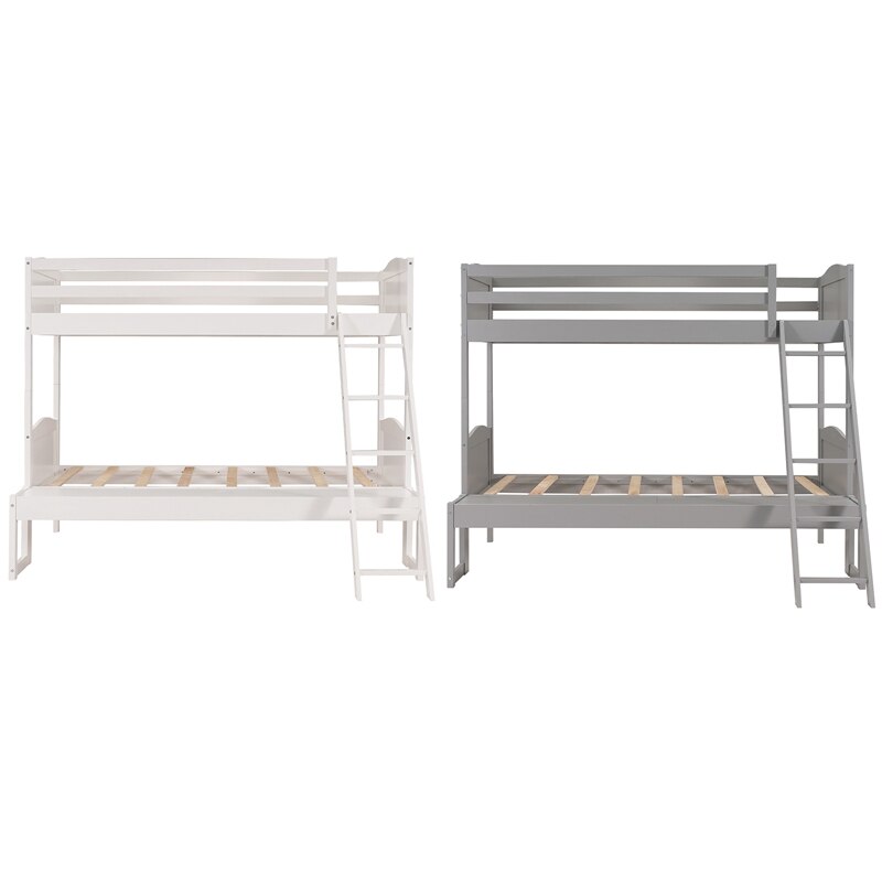 Twin Over Twin/Full Convertible Bunk Bed Bunk Bed With Removable Extra Platform With Ladder