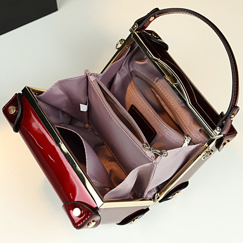 Fashion Women Handbags Genuine Leather Female Portable Evening Bag Purses Small Hard Square Box Bag Storage Make Up Cosmeti Bags