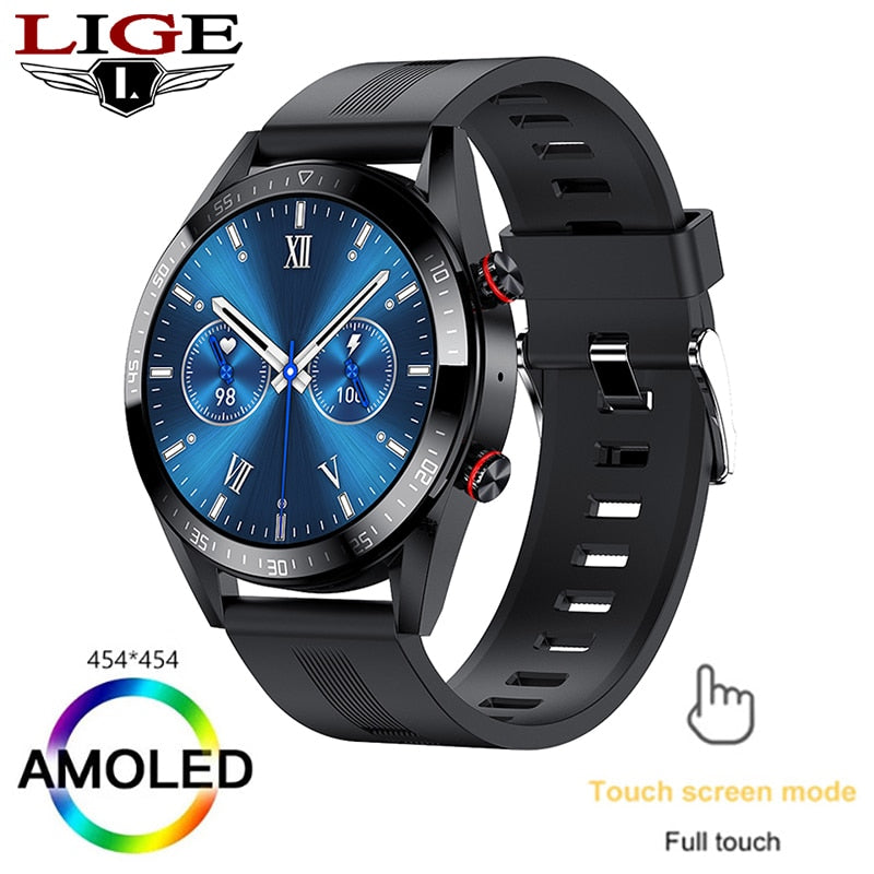 LIGE New 454*454 Screen Smart Watch Men Always Display The Time Bluetooth Call Local Music Men Smartwatch For Huawei Xiaomi +Box