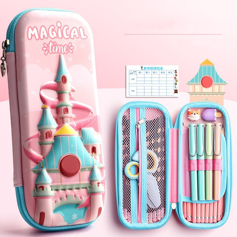 3D EVA unicorn cute pencil case cartoon stationery box girls Color pencil box student pen case school supplies gifts ipad case