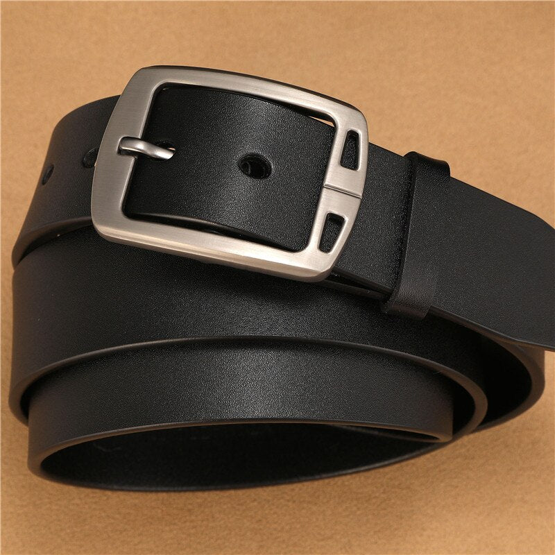 Men&#39;s Belt, Cowhide Leather, Luxury High Quality Pin Buckle Genuine Leather Vintage Fancy Jeans Designer High Quality