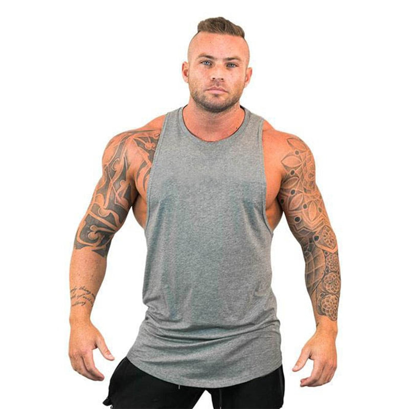 New Brand Summer Men Gym Muscle Bodybuilding Sleeveless Shirt Cotton Street Workout Tank Top Singlet Fitness Sport Print Vest