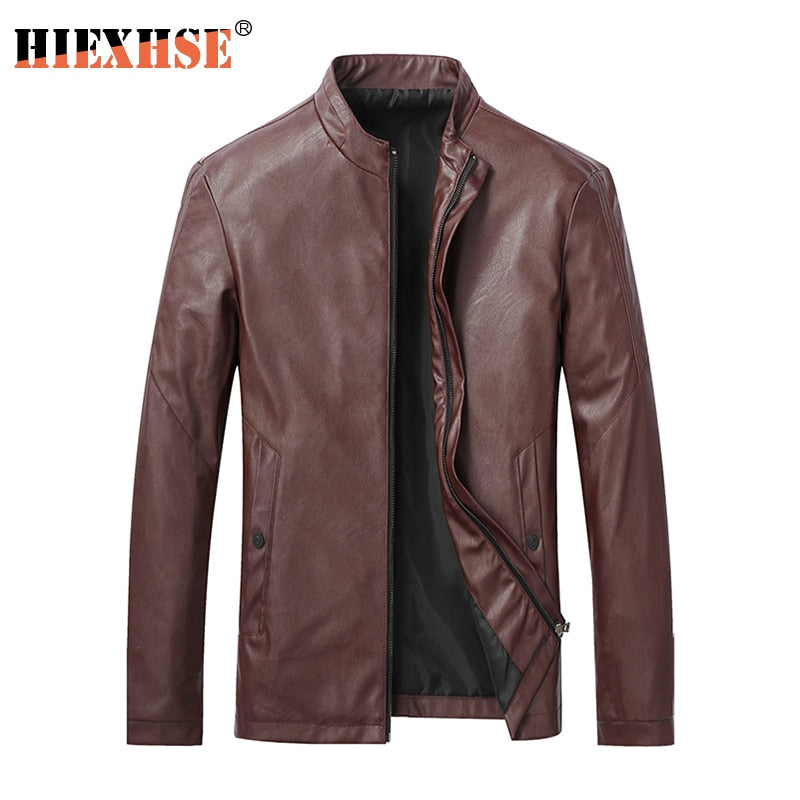 Men Jacket Leather |New Motorcycle Jacket| Men Leather Lapel Versatile Personality Slimming Zipper Pocket| Wash Leather Coat www.chishtismart.com