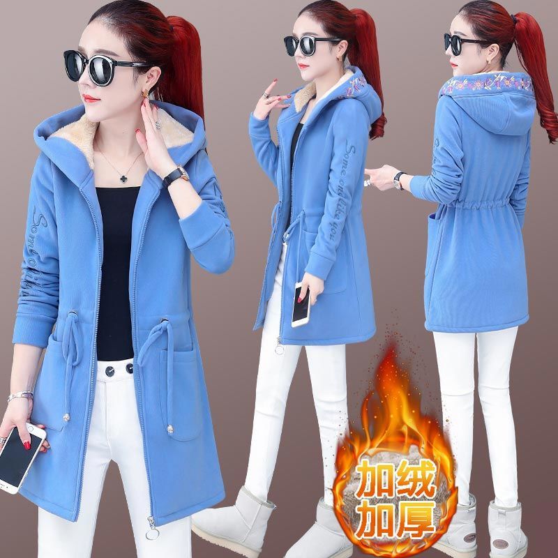 Plus size Lamb plush coat Fall winter Plush famale jacket Women hoodie Plus thick velvet Hooded Tops bulk items wholesale lots