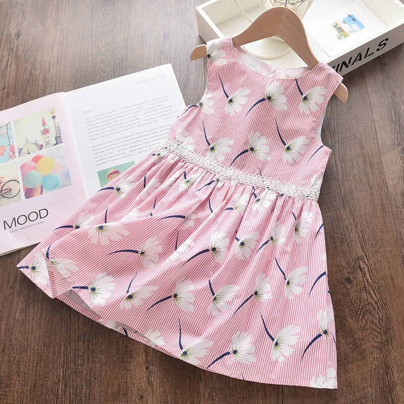 Menoea Toddler Dresses 2021 Summer Style Children Floral Pattern Costume Girl Clothes Kids Dress For Girls Casual Dresses