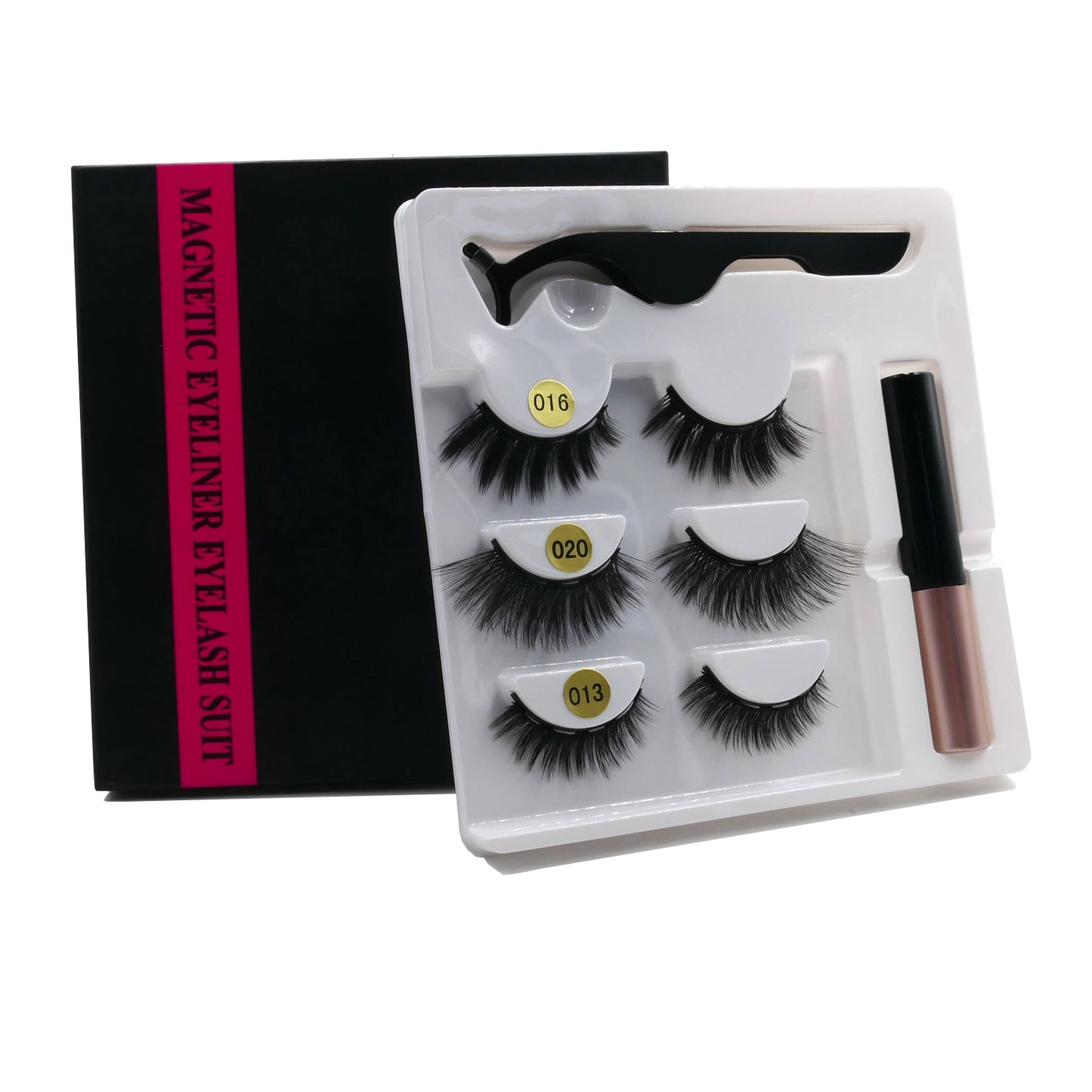 Magnetic Eyelashes 3D Mink Eyelashes Makeup Magnetic Lashes Eyeliner Tweezers Set Natural False Lashes Short Faux Cils