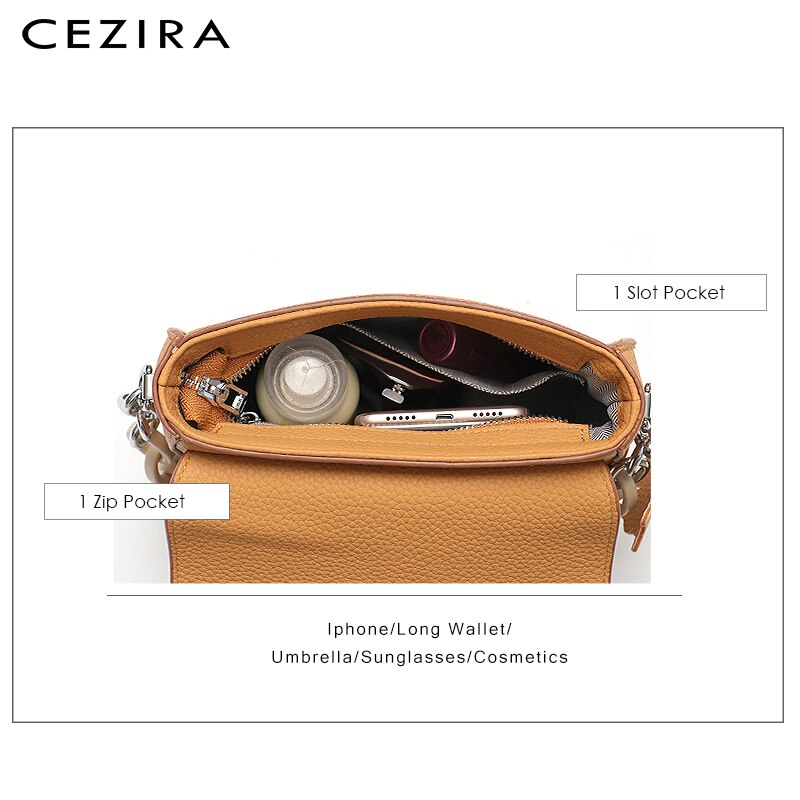 CEZIRA Quality PU Vegan Leather Crosssbody Bags Women Fashion Chain Underarm Purses Female Chic Hanging Shoulder Hobo Handbags