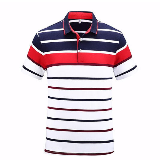 Polo Shirts Men Casual Brand Striped Casual High Quantity Cotton Polo Men Slim Fit Summer Streetwear Short Sleeve Men&#39;s Polo Tee