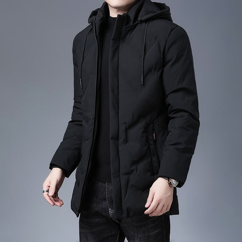 Top Quality Brand Casual Fashion Thicken Warm Men Long Parka Winter Jacket With Hood Windbreaker Coats Mens Clothing 2022