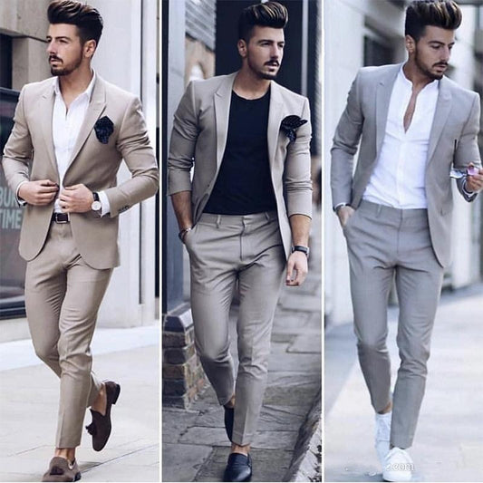 Latest Design Mens Dinner Prom Party Suit Groom Tuxedos Cheap Two Pieces Groomsmen Wedding Suits Custom Made (Jacket+Pants)