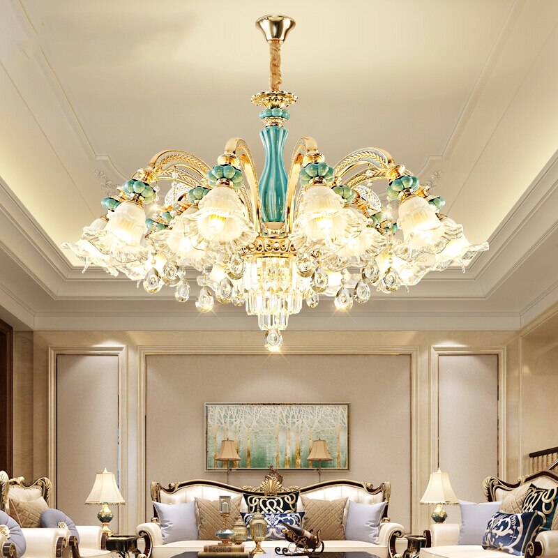 Gold New Crystal Chandeliers Lamp Living Room Modern Bedroom Led Chandelier Dining Room Lighting Lamp Crystal Lamp E14 Led Lighs