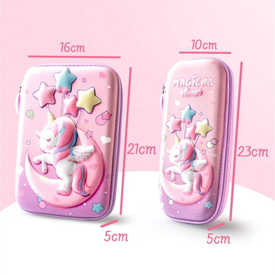 3D EVA unicorn cute pencil case cartoon stationery box girls Color pencil box student pen case school supplies gifts ipad case