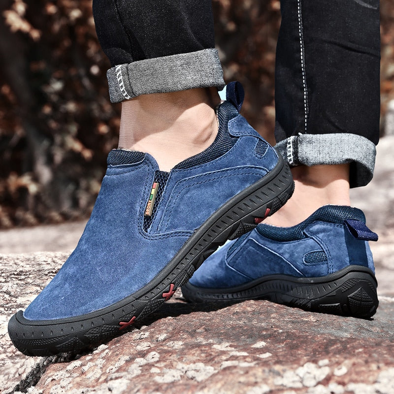 Brand Genuine Leather Men&#39;s Shoes Outdoor Suede Loafers Luxury Men&#39;s Sneakers Driving Shoes Handmade Breathable Casual Shoes