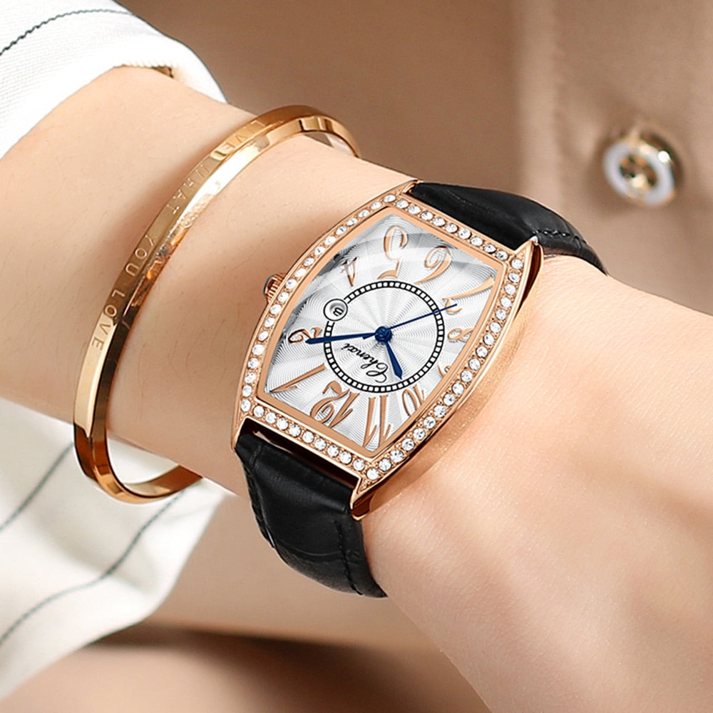 CHENXI Women Watches Fashion Elegant Woman Calendar RoseGold Watch Casual Waterproof Leather Quartz WristWatch For Women&#39;s Clock