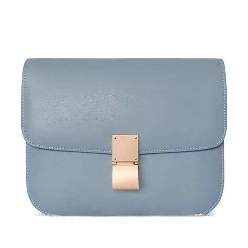 Factory Genuine Leather Ladies Tofu Bag Luxury Design Handbag Purse Small Shoulder Brand Bags Blue Crossbody Bags for Women 2021
