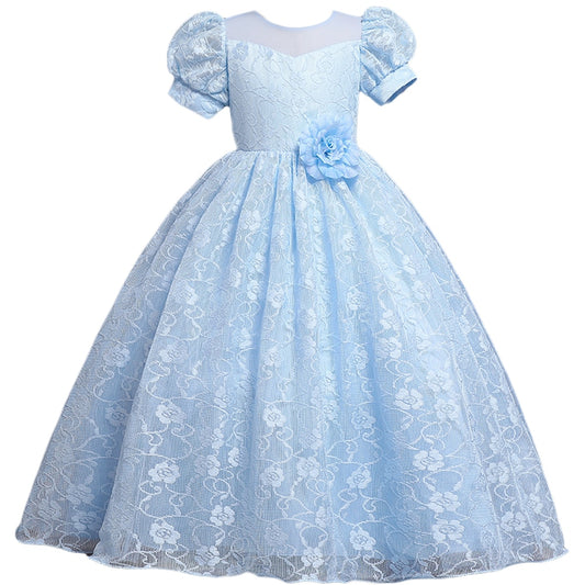 Baby Girls Flower Princess Ball Gown Party Tutu Trailing Dress For Brithday Wedding Kids Christmas Dresses Children Clothing