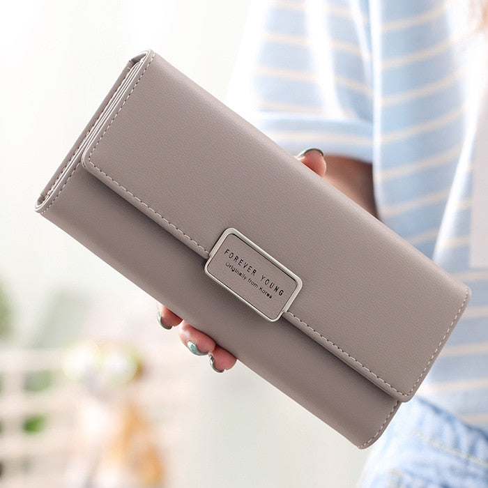 aliwood High Quality 3 Fold Women&#39;s Wallet Brand PU Leather Long Purse Clutch Coin Purse Phone Pocket Card Holder Large Capacity