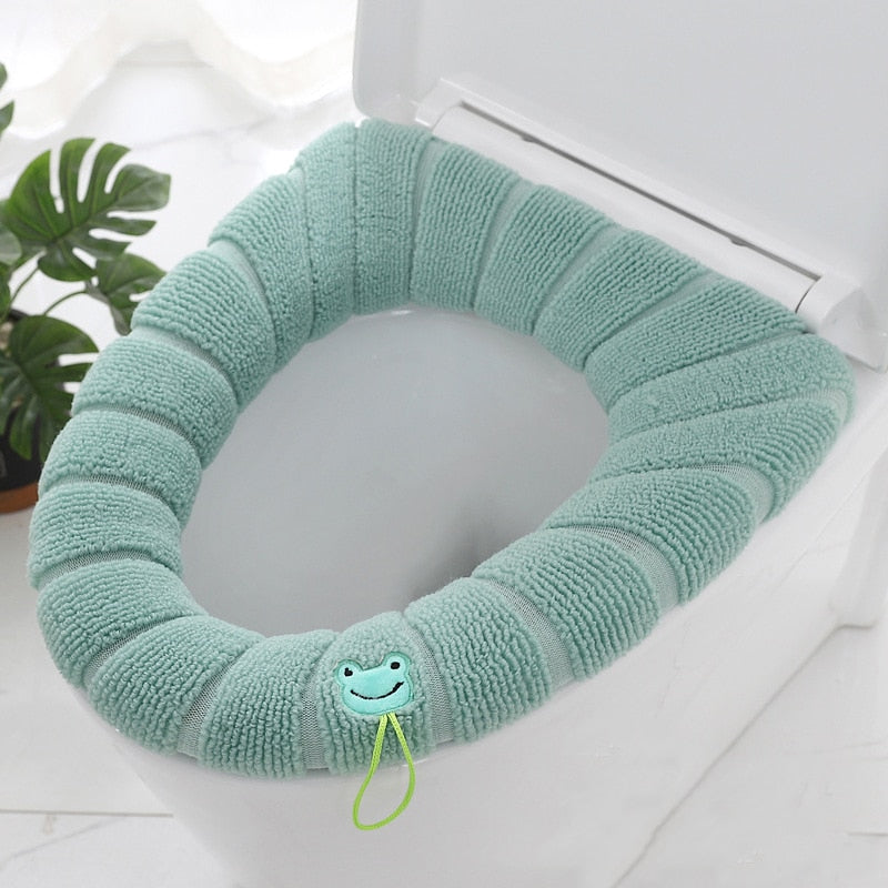 Toilet Seat Cover Home Winter Heated Washable Toilet Seat Lid Bathroom Supplies Soft Toilet Pad Case Waterproof Bathroom Cover