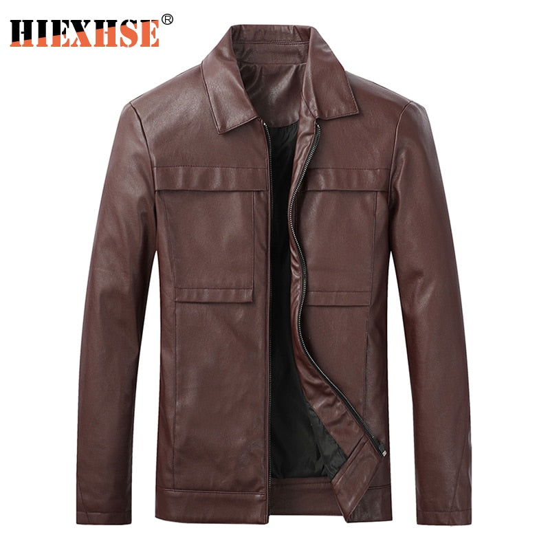 Men Jacket Leather 2020 News Motorcycle Men&#39;s Leather Lapel Versatile Personality Slimming Zipper Pocket Men&#39;s Wash Leather Coat