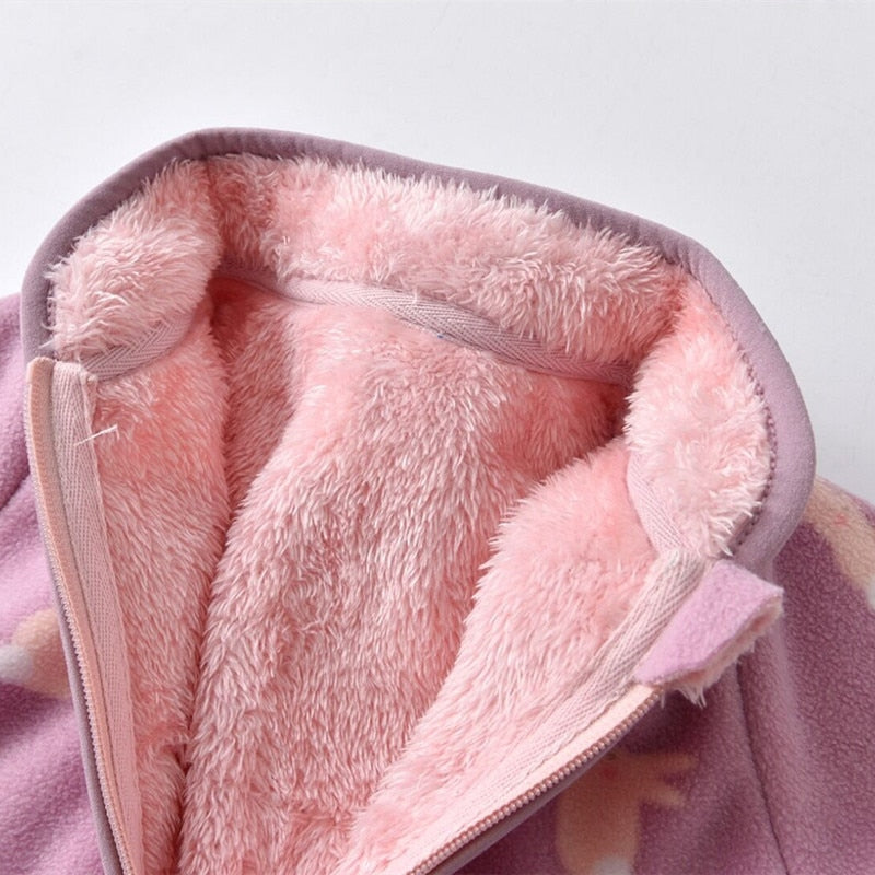 New Style Spring Autumn Winter Child Kid Clothes Baby Girls Jackets Coats Rabbit Polar Fleece Thick Soft Warm