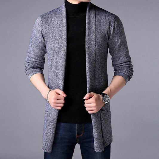 FAVOCENT Men Thin Knitted Cardigan Sweater Spring Autumn Solid Sweater Bottoming Long Sleeved Mens Slim Fit Cardigan Sweater