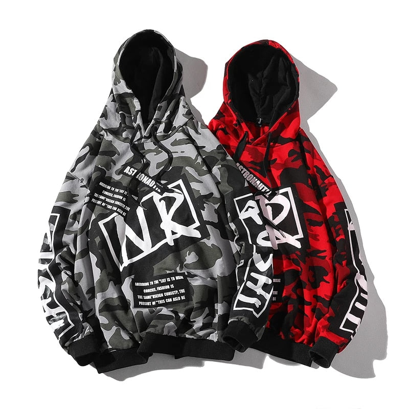 Hoodie Men Sweatshirt Pullover  Streetwear Harajuku Hip Hop Casual Brand Hoodies Spring Autumn Soild Camouflage Print Hoodie Men