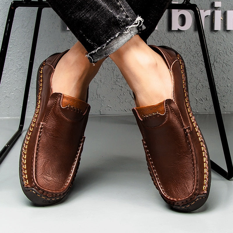 Men&#39;s Casual Shoes Handmade Mens Style Shoes Comfortable Lace Up Men&#39;s Moccasins Breathable Mens Loafers Big Size 48 Sneakers