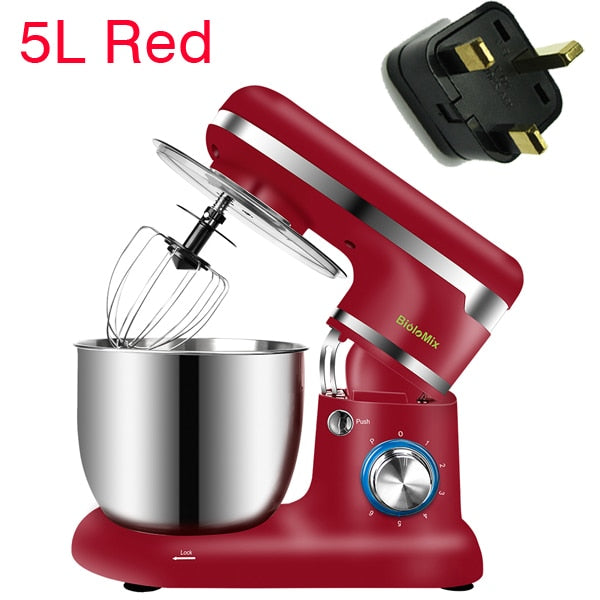 BioloMix Stand Mixer Stainless Steel Bowl 6-speed Kitchen Food Blender Cream Egg Whisk Cake Dough Kneader Bread Maker