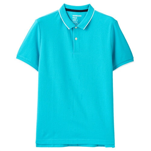 Giordano Men Polos Tipping Short Sleeve Polo Shirt Mesh Structure Ribbed Flat Collar Contrast Cauasual Polo 01011425