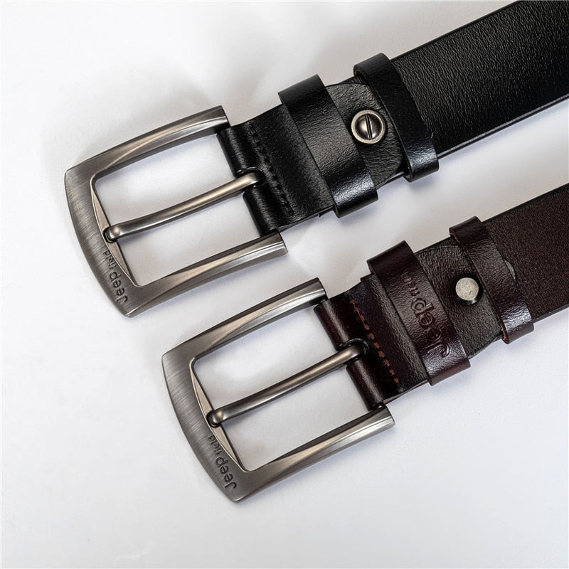 New Leather Men Business Pin Buckle Belt Head Layer Cowhide Casual Fashion Pants New Trend Luxury High Quality Men&#39;s Belt