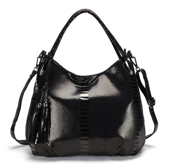 BIG SALE*Individual Fashion Snake Large Capacity Lady Bags New Tassel Embossed PU Leather Cross Body Handbags Women GPY01