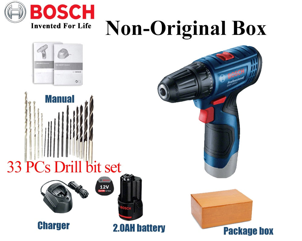 Bosch Professional Electric Drill GSR 120-LI 12V Cordless Electric Hand Drill Multi-Function Home DIY Screwdriver Power Tools