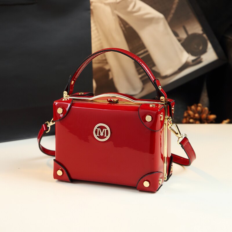 Fashion Women Handbags Genuine Leather Female Portable Evening Bag Purses Small Hard Square Box Bag Storage Make Up Cosmeti Bags