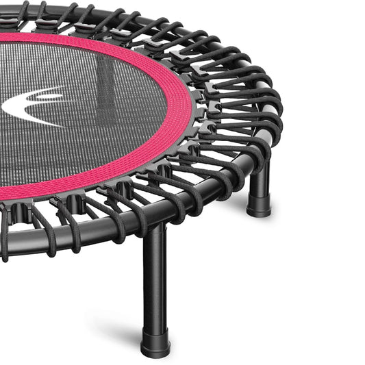 40&quot; Fitness trampoline Silent Mini with Adjustable Handle length Adults Kids indoor GYM Bungee Rebounder Jump Trainer Workout