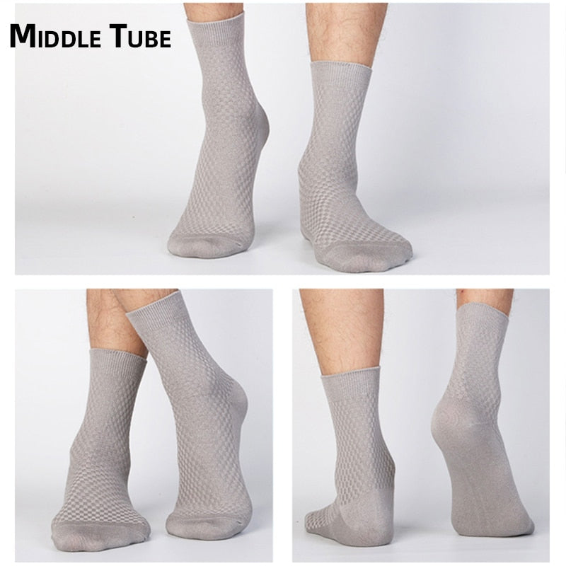 HSS Brand 10 Pairs/Lot Men Bamboo Fiber Socks Men Compression Summer Middle Socks Business Casual Mens Low Sock Big Size EU38-45