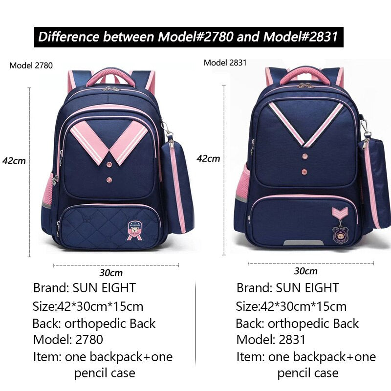 SUN EIGHT Hot Primary School Bag Waterproof Backpacks For Girls  Pencil Box Kids Bookbags Mochila