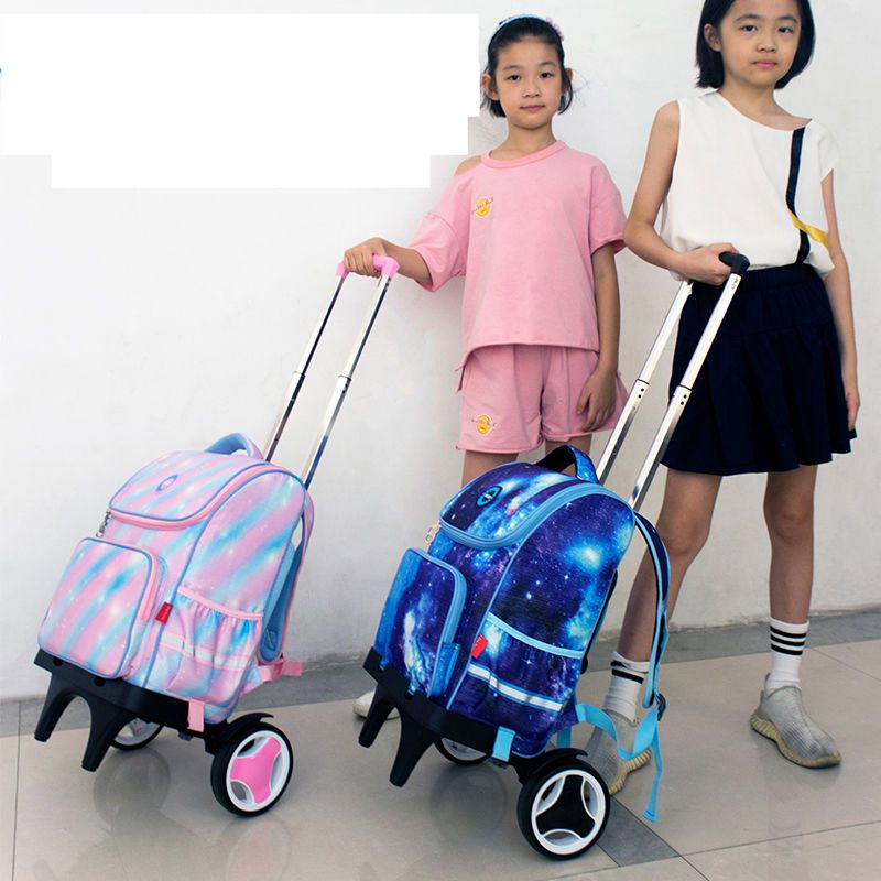 School Trolley Backpack For Girls Trolley bags with Wheels Children School Rolling Backpack Bag For kids  wheeled school bag