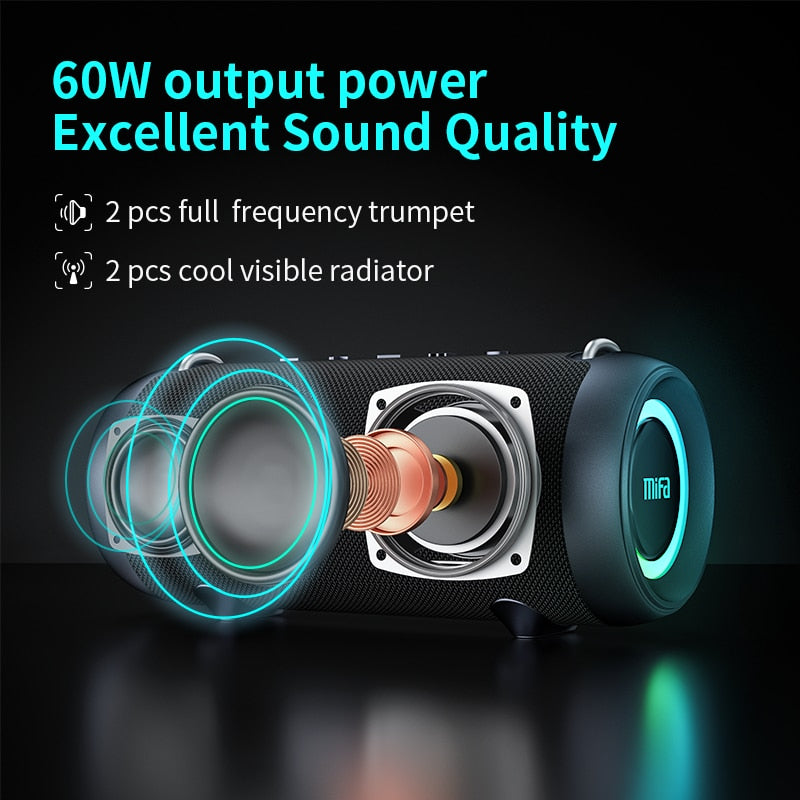 mifa A90 Bluetooth Speaker 60W Output Power Bluetooth Speaker with Class D Amplifier Excellent Bass Performace camping speaker