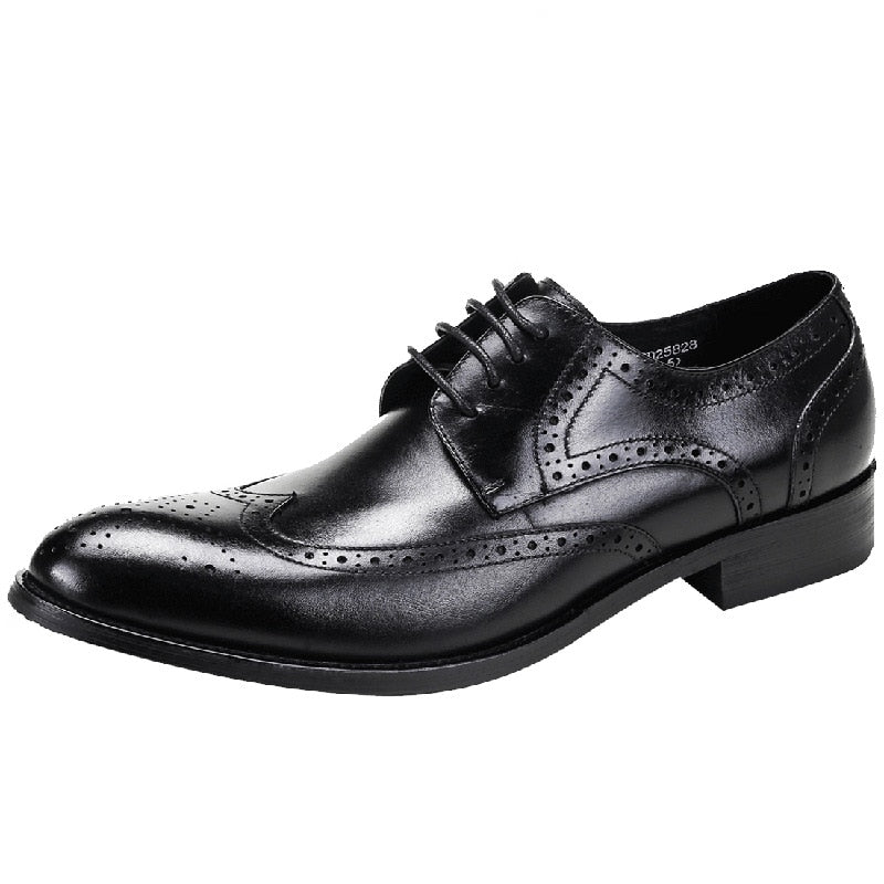 New Men Dress Handmade Shoes, Genuine Leather Male Oxford Best Italian Classic Vintage Lace-up, Men Brogue Shoes Oxford