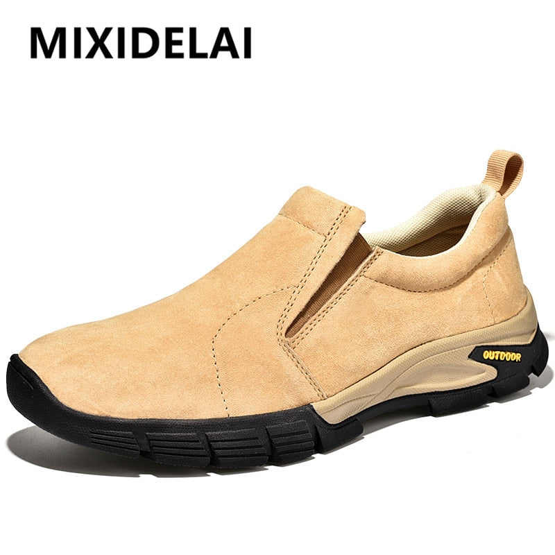 Brand Men&#39;s Shoes Genuine Leather Casual Shoes Outdoor Men&#39;s Breathable Sneakers Suede Original Men&#39;s Moccasins Loafers Sneakers