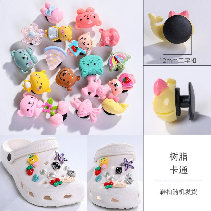 Shoe Charms Decoration Buckle carton chocolate ice cream fruit acrylic M JIBZ DIY combiation for croc friend gift 10pcs/set