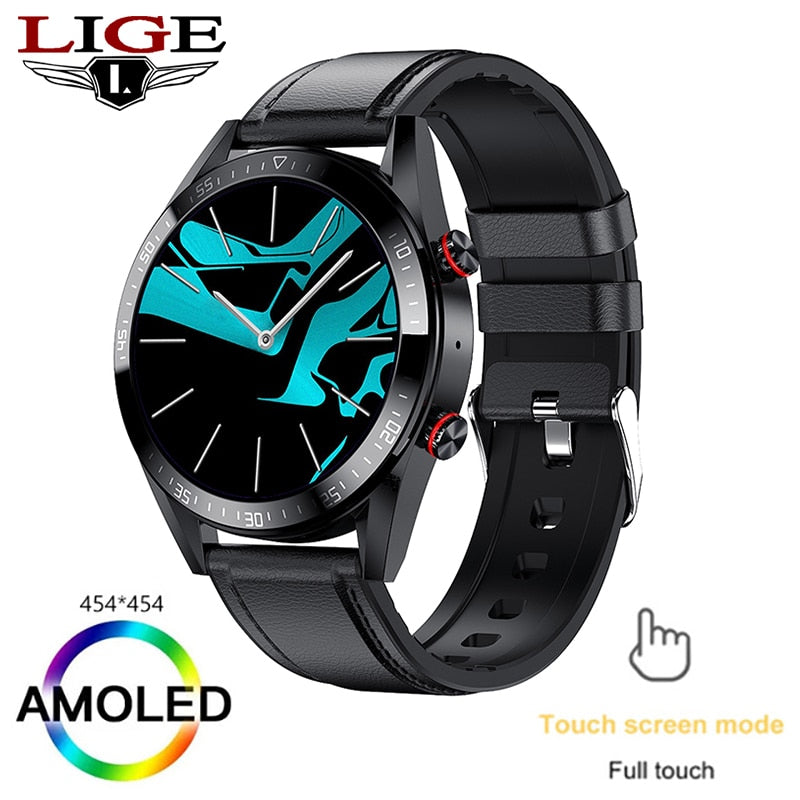 LIGE New 454*454 Screen Smart Watch Men Always Display The Time Bluetooth Call Local Music Men Smartwatch For Huawei Xiaomi +Box