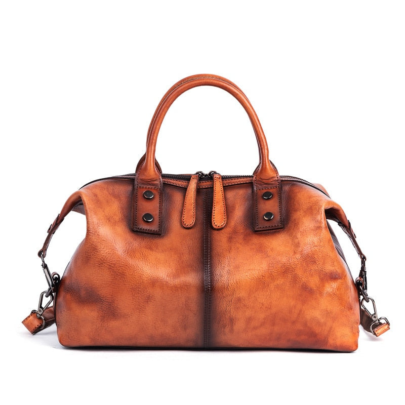 2022 New Hand Painted Women Handbag Luxury Genuine Cowhide Leather Dumpling Bag Large Capacity Vintage Top-handle Bag For Female