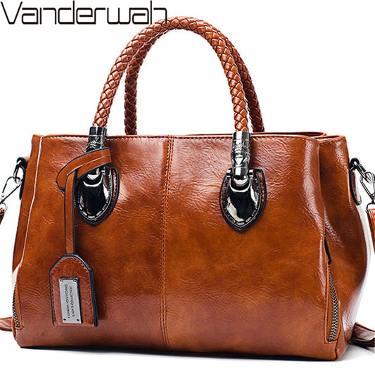 Vintage Oil Wax leather luxury handbags women bags designer ladies hand bags for women 2022 bag sac a main Femme Bolsa Feminina